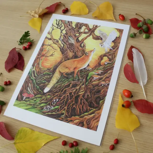 Fine Art Print - Fox and the Owl - Image 2
