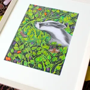 Original Art - Badger in the Brambles (Framed)