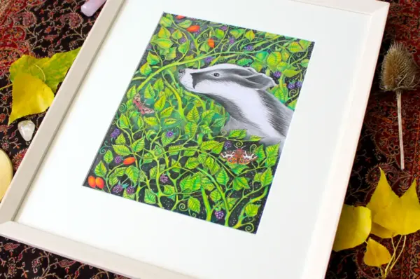Original Art - Badger in the Brambles (Framed)