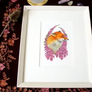 Original Art - Fox in Foxgloves (Framed)