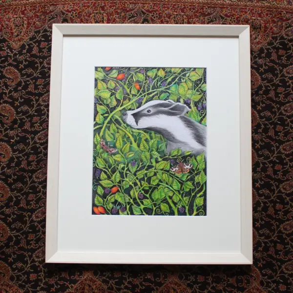 Original Art - Badger in the Brambles (Framed)