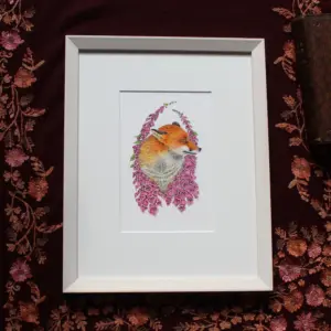 Original Art - Fox in Foxgloves (Framed)