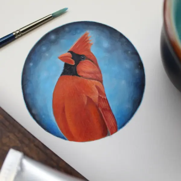 Original Art Cardinal Bird