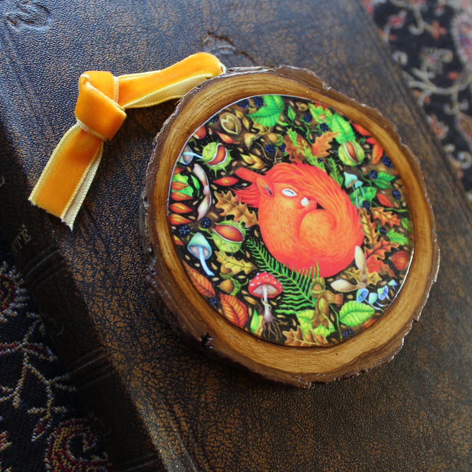 Art Print Wood Slice - Autumn Blessings - Image 2
