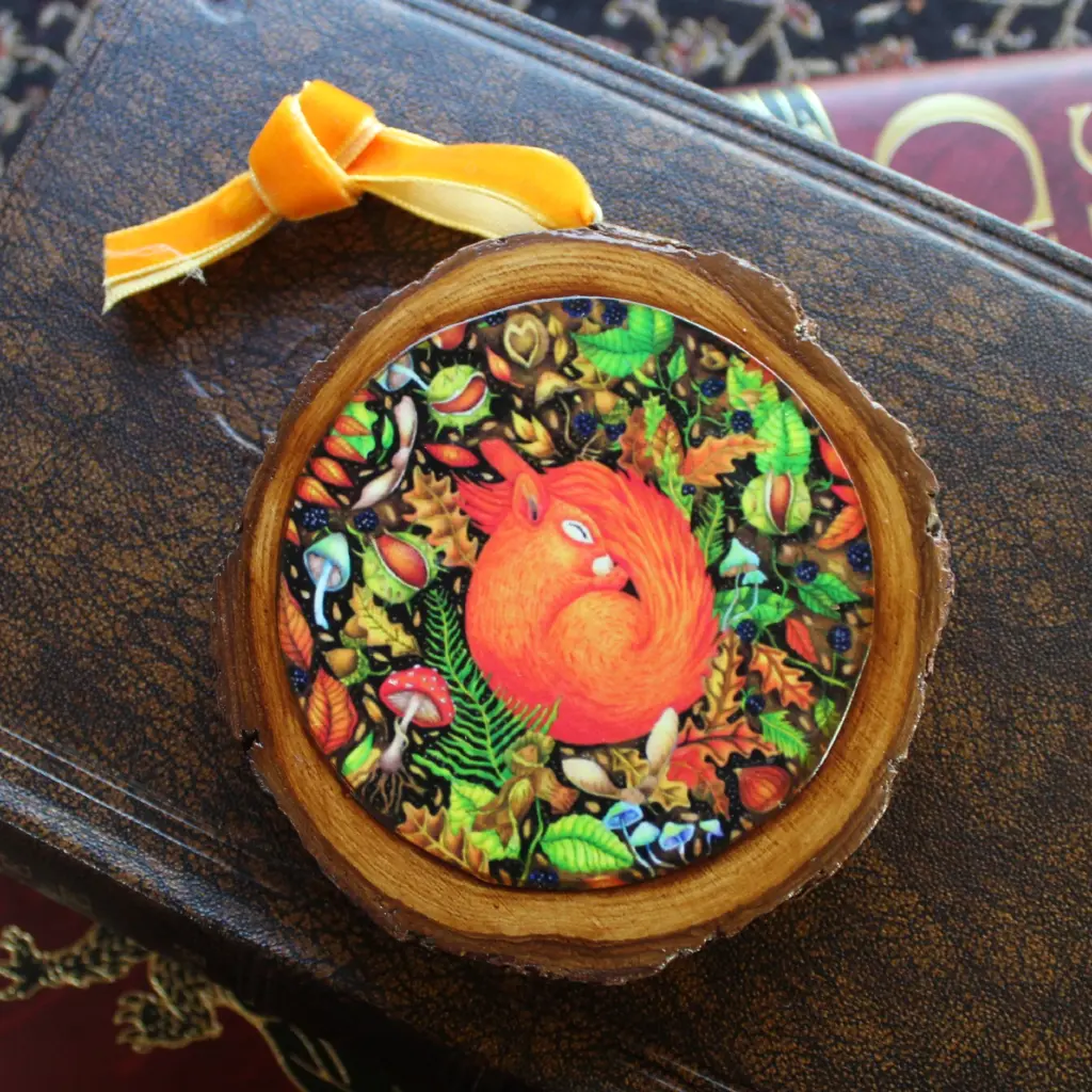 Art Print Wood Slice - Autumn Blessings