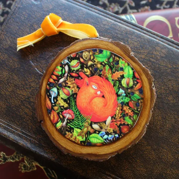 Art Print Wood Slice - Autumn Blessings
