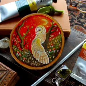 Wood Slice Original Art - Resting